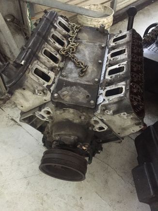 Got the l92 today..everything from intake to oil pan, but had to send the oil pan back on the core it had the oil level sensor innit anyway so not a big deal.... Now to decide which is going in!!! The l92 bored probably .010 or .020 over to clean up the piston slap or the l96..... Decisions decisions!!!