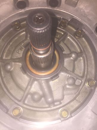 Pump seal retainer in place