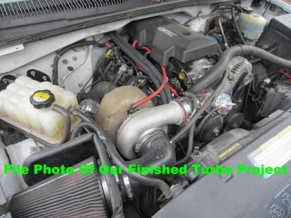 Complete Single Turbo Kit installed in our test truck