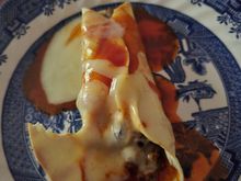 Beef and cheese enchiladas. 