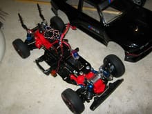 FRP chassis, GPM alum goodies all over, FT TC3 shocks, CVDs all around, ceramic ball bearings, etc.
