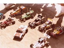 ORRCA Nats in 1983 - Concours.  Pre RC10 of course so pretty much all Tamiya's (sand scorchers for the most part) and a few Cox Scorpions (see other picture)  Gil Losi was running a Cox.  (Actually made by Kysoho and imported by Cox)