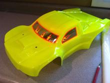 Customer wanted a simple flo yellow..  I had to add a little flames.