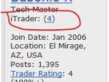 If you click on the iTrader rating there should be a prompt to submit feedback.

Did you try this?