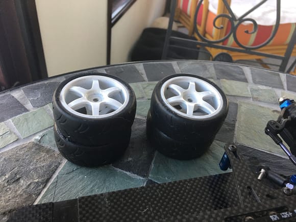 Will sell these used Gravity R/C USGT tires with the chassis for an additional $25.