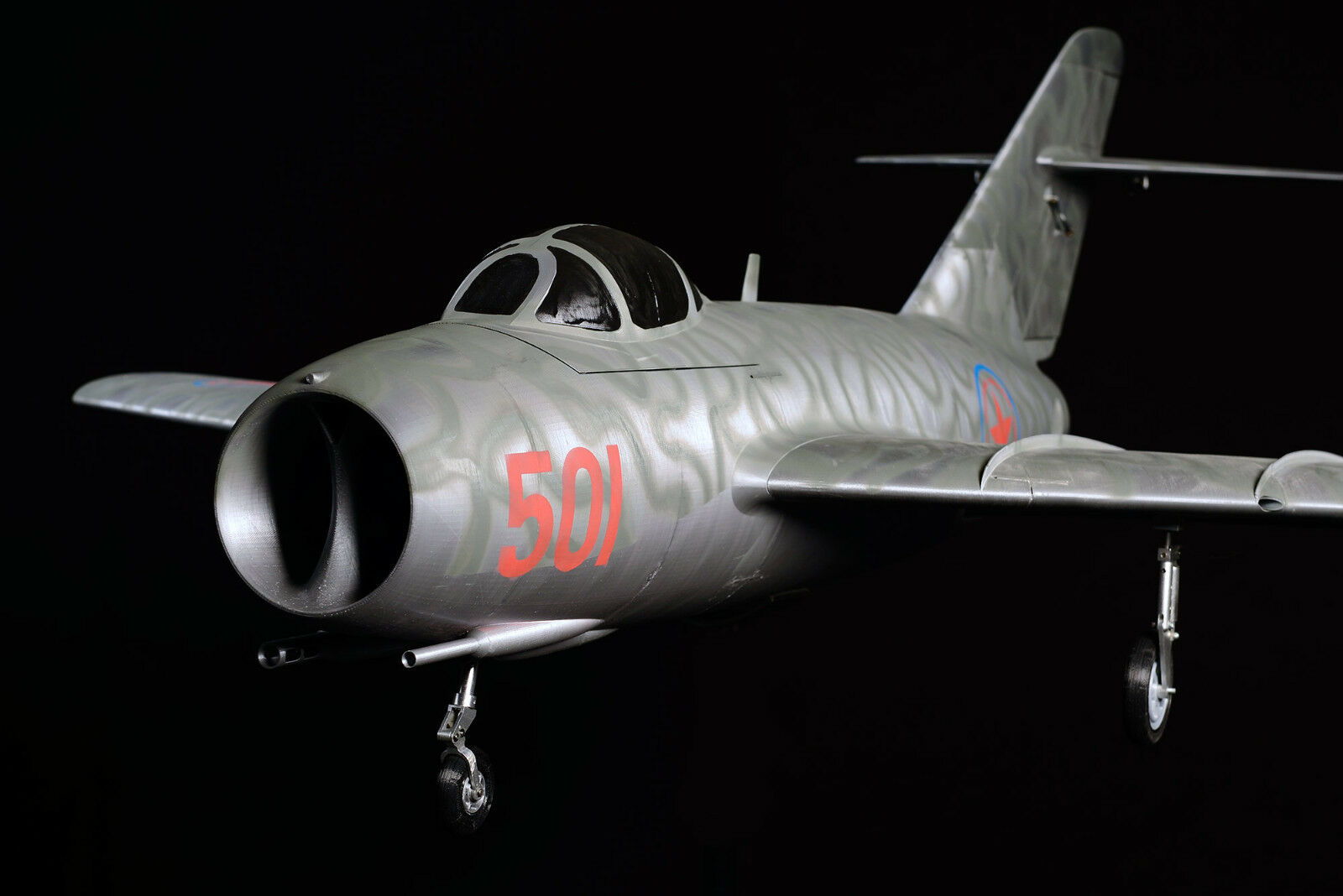 MiG15 54.5" Metallic Silver 3d Printed RC Plane