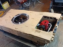 Tanks have been put on the workbench for upgrades in the new workshop.