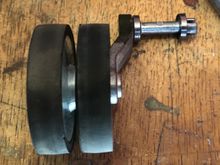 Bearings on suspension arm.