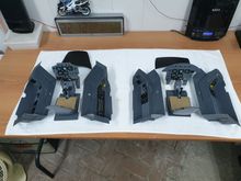 The cockpits are now ready to be installed. Each one has its dashbord panel trimmed to size as well.
