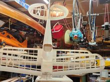 Again measure two, three, four times before gluing stabilizer in place. I like to stand it up to see if it looks right.