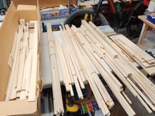 I spent some time sorting my lumber before starting so that I could find what I had.These are some of the stick bundles, I may have to get my table saw out but I shouldn't need to buy much extra wood.