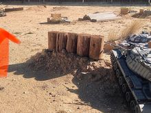 Firing at target tank. Target tank could not hit the 6B while it was in the hull down firing position unless it was at least half the distance closer. 