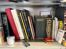 Keep em in the bookcase, right next to the (American made) lathe. ;)
