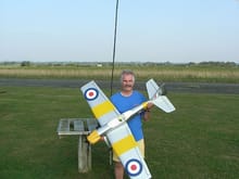 This is my old Acrowot, OS 61 SF up. I could never get it into my head that Acrowots can fly very slowly so I was forever wiping out the landing gear on landing. This usually dislodged the wing and took out the servo mounting plate! I have an ARTF version to replace it.