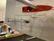 Rudder servo in the rear to provide extra space inside the fuz up front.