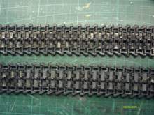 Chief tracks with neoprene rubber blocks to fill the hollows on the back - lower track, upper track with unfilled hollows