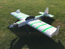 I have the original factory decals.
I attached the same striping pattern to the bottom of the airframe in orange as well.