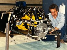 About four weeks later. Trial assembly. Entire assembly had been stripped down. Tube frame polished and nickel plated engine and bits sent to paint.