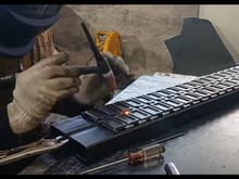 Start welding while adjusting spacing