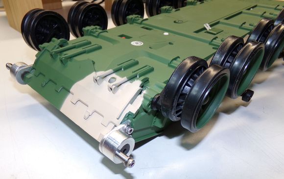 Bottom shot of the brace/idler assembly.