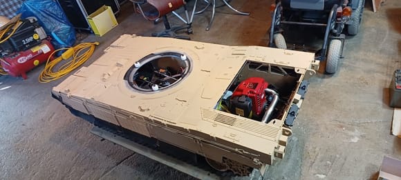 Tanks have been put on the workbench for upgrades in the new workshop.