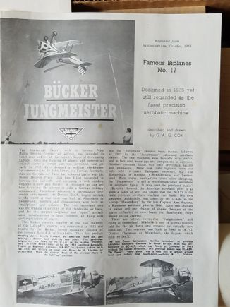 Bucker Jungmwister No17 Biplane instructions 