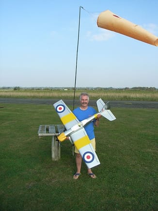 This is my old Acrowot, OS 61 SF up. I could never get it into my head that Acrowots can fly very slowly so I was forever wiping out the landing gear on landing. This usually dislodged the wing and took out the servo mounting plate! I have an ARTF version to replace it.