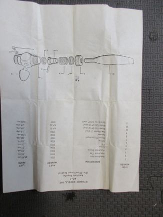 Instruction/parts sheet