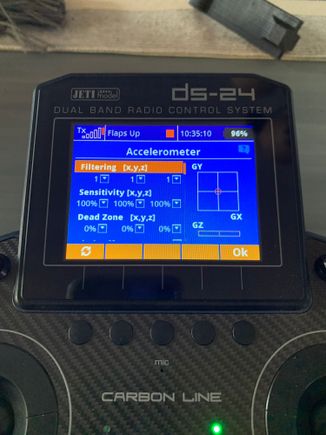 Tx laying flat with a centered accelerometer 