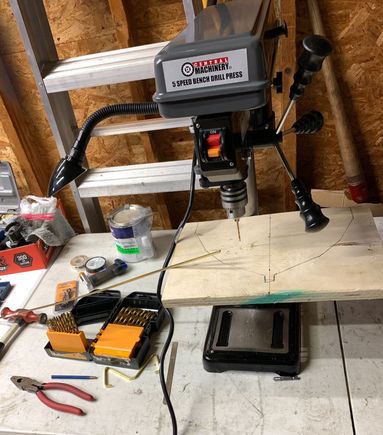 I invested in a Drill Press and some new drill bits.  My first few tries drilling Brass did not go well.  I got some 118 degree drill bits and filed off the curl.  Set the Drill press to it's lowest speed, and I got nice clean holes.