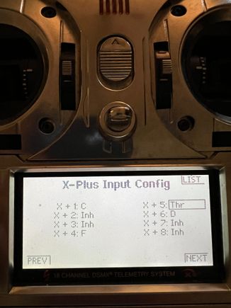 I have my pump plugged into channel "X+5".  Here is where you assigned the stick/switch.  I chose the throttle stick.