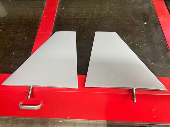 Horizontal stab set #2.  50grams lighter, each,  than the prototype