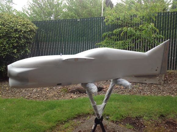 Fuselage is all prepped and ready for some paint. 1,095 grams at this point.