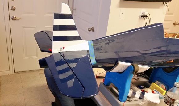 Gluing the tail on. No problems.