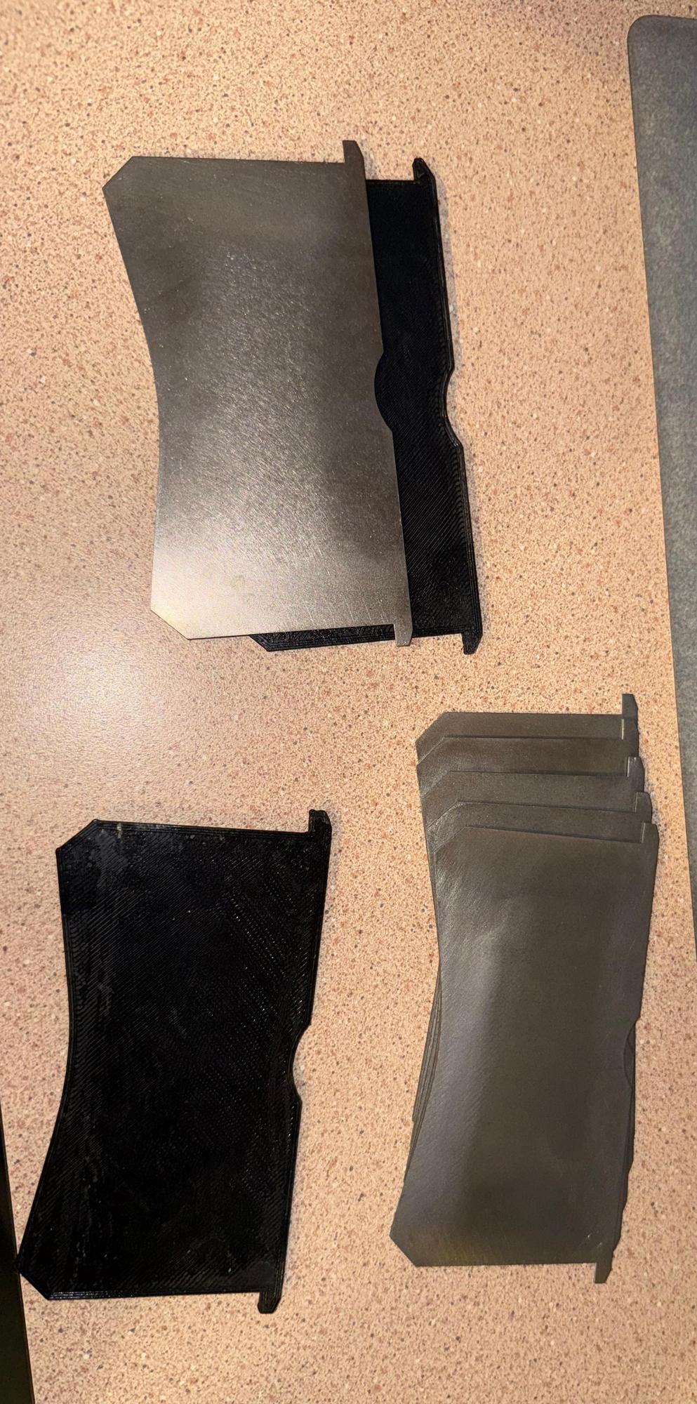 PLA backing plate and Grade 5 Titanium 