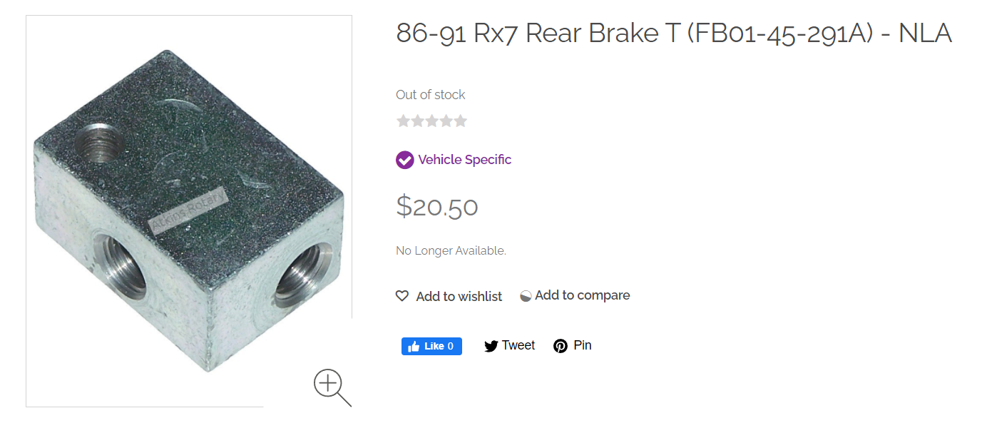 Brakes - WTB FC Rear Brake Line T splitter block - New or Used - 1985 to 1992 Mazda RX-7 - Oakwood Hills, IL 60013, United States