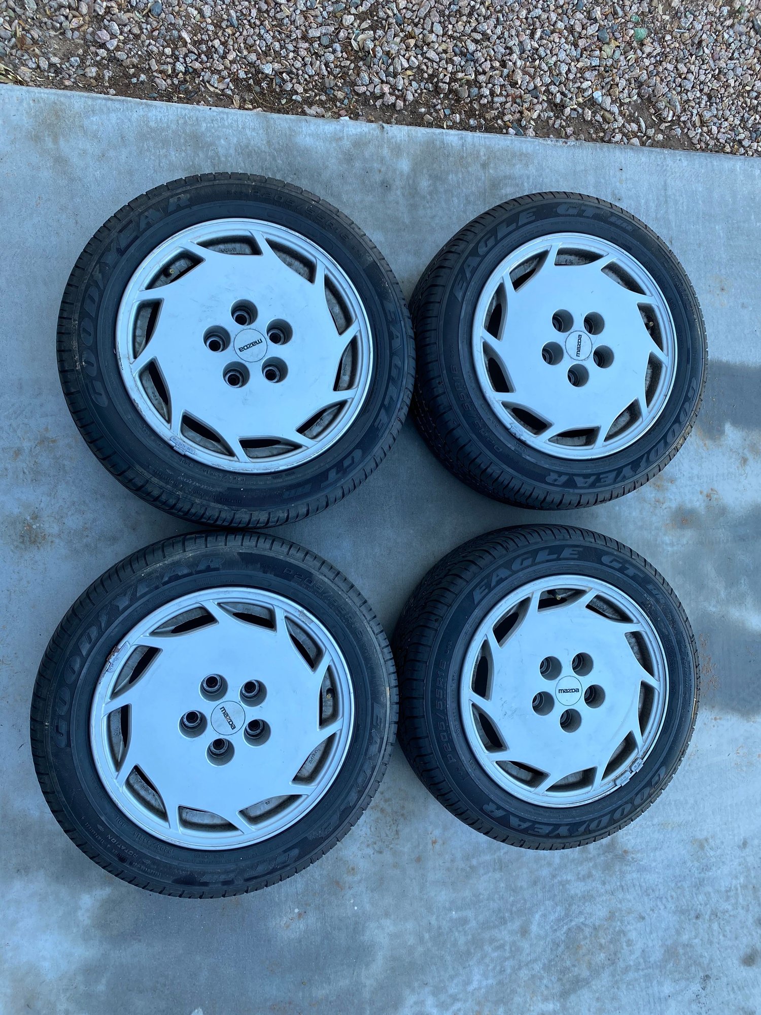Wheels and Tires/Axles - OEM RX7 Sawblade Wheels and Goodyear Tires - Used - 1986 to 1989 Mazda RX-7 - Maricopa, AZ 85138, United States