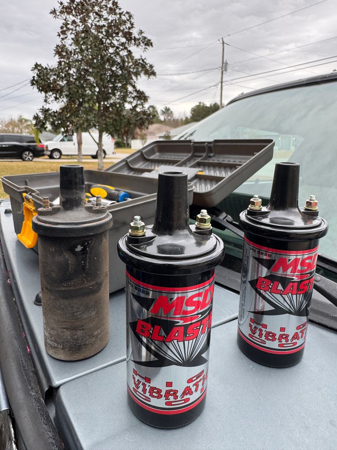 Threw some new MSD High Vibration Coils in. Easy to install. Just mark your positive and negative so you know the orientation. (big wire goes to positive) 