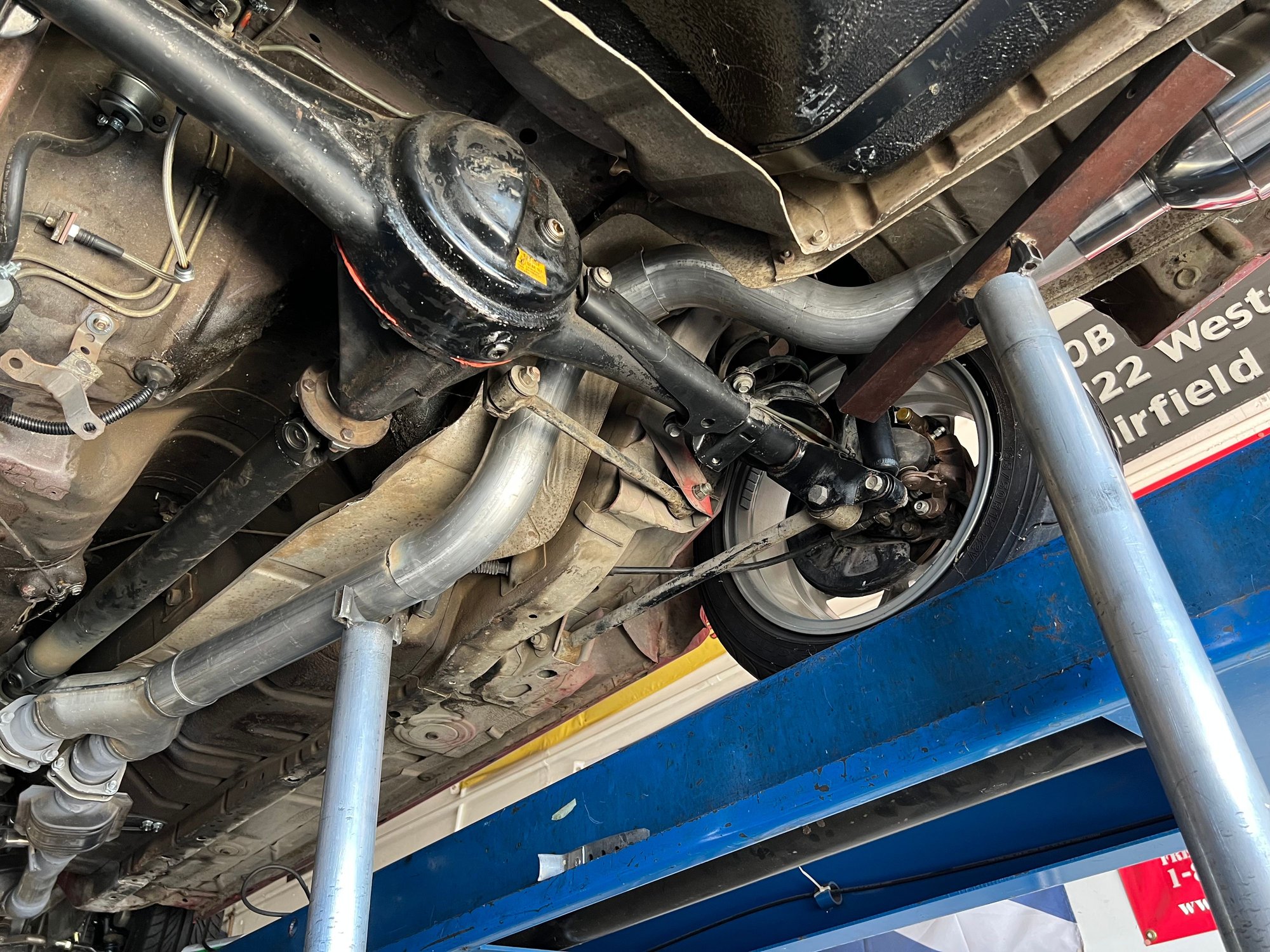 Over the axle 