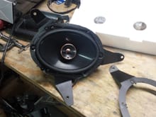 Bracket with Infinity 6x8" speaker and XTC foam baffle installed