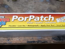 The PorPatch.  Highly recommend for areas with some smaller holes that cannot be cut out and replaced with new metal.