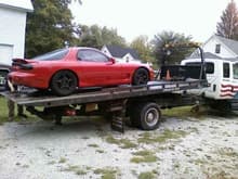 9/25/09  getting loaded up to go to banzai for her rebuild