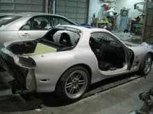 car stripped to get painted