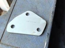 Block-off plate for high altitude compensator on the carb'd 12A.