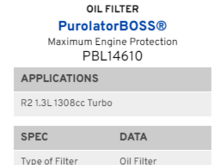 FD filter bypass pressure set at 14-18 psi