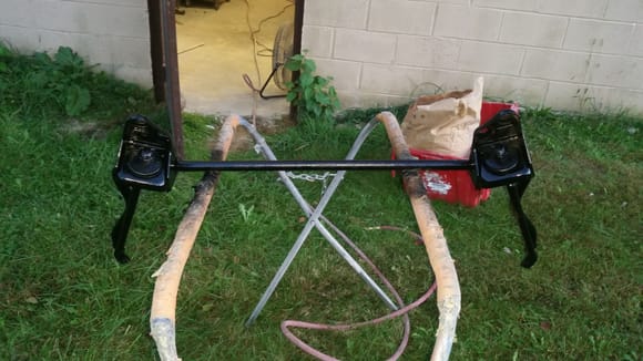 Here is the sway bar with a fresh coat of semi gloss black paint