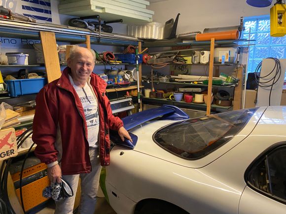 Very happy to have my dad to help me finish Building the car 