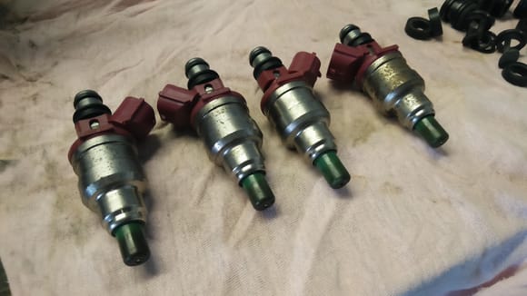 The cleaned and tested injectors