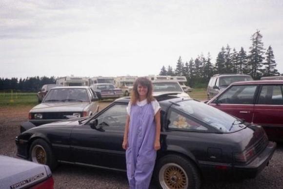 This was about 20 years ago. My wife posing with a wee one in the oven. Actually we travelled to the eastern seaboard in this thing and was pull over on our way there just past Lake Placid. the cop was nice enough to not give me a ticket. I was doing 60mph in a 30, 2 in the morning.