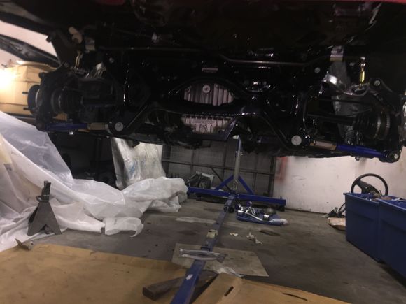 Rear end installed awaiting the coil overs